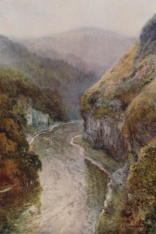 Il Wye vicino a Cressbrook Dale da Ernest William Haslehust