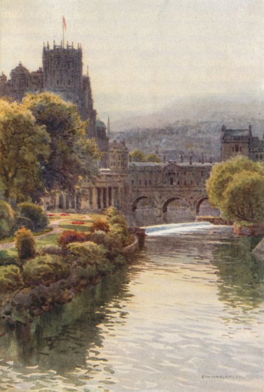 Vista dal North Parade Bridge, Bath da Ernest William Haslehust