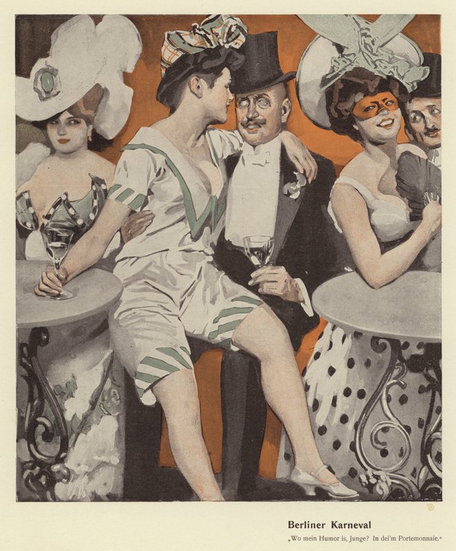 Carnevale di Berlino (litografia a colori) da Ernst (after) Heilemann