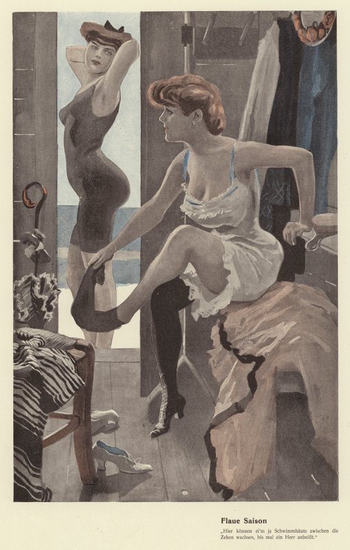 Due donne nello spogliatoio di una piscina da Ernst (after) Heilemann