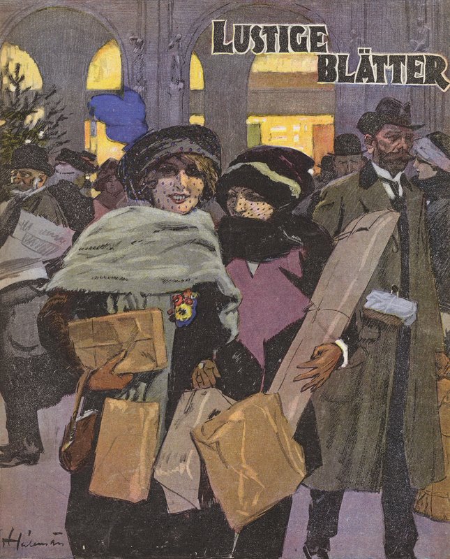 Donne che fanno shopping natalizio da Ernst (after) Heilemann