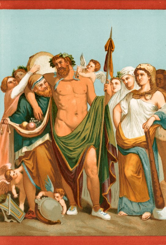 Ercole e Onfale, da un dipinto pompeiano da Etienne Antoine Eugene Ronjat