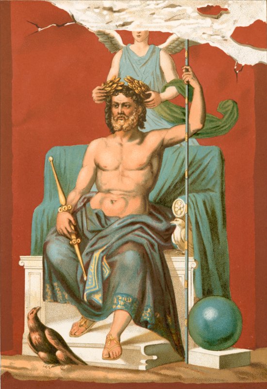 Zeus incoronato dalla Vittoria da Etienne Antoine Eugene Ronjat
