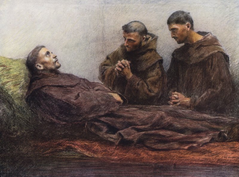 San Francesco malato nel Palazzo del Vescovo ad Assisi da Eugene (after) Burnand