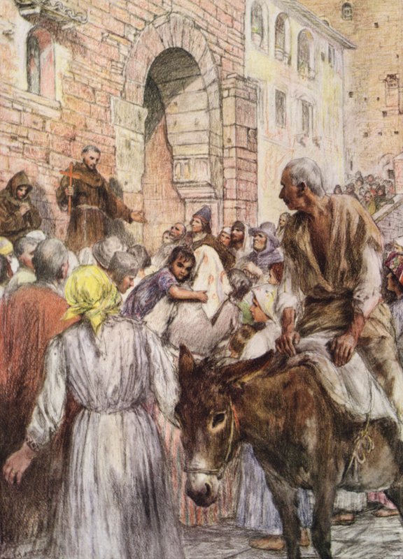 San Francesco predica a Bologna da Eugene (after) Burnand