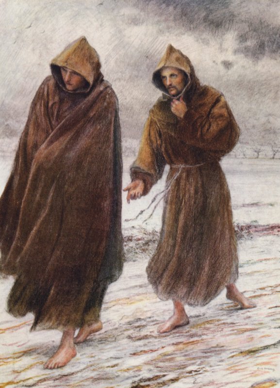 San Francesco spiega a Frate Leone dove si trova la Perfetta Letizia da Eugene (after) Burnand