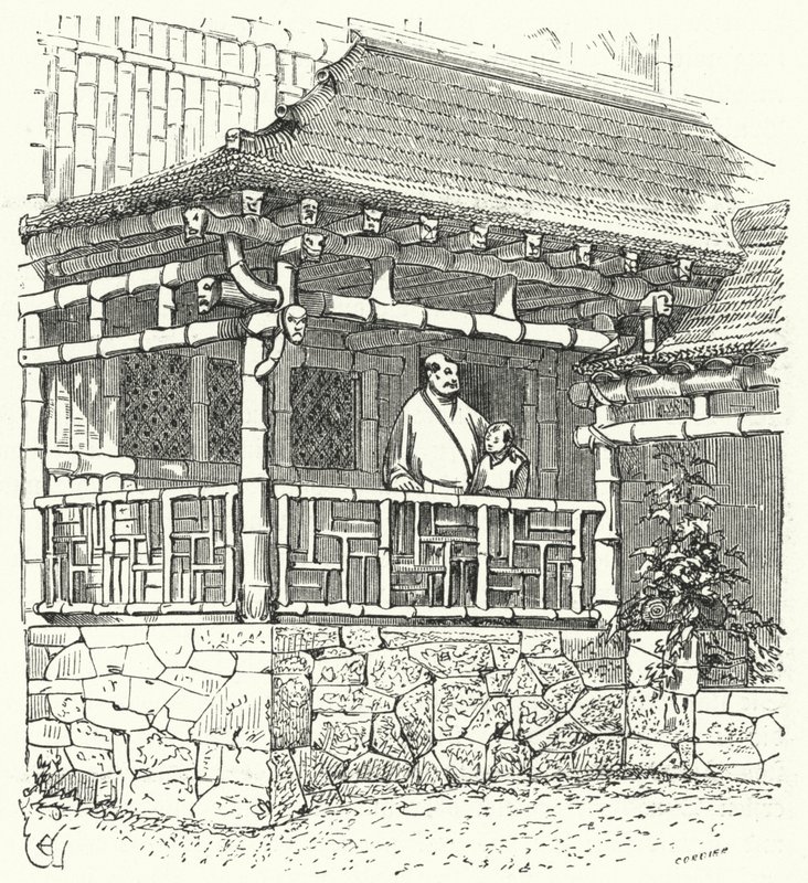 Antica casa cinese costruita in bambù da Eugene Emmanuel after Viollet le Duc