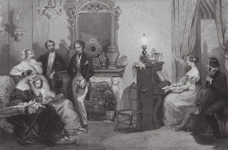 Un concerto di famiglia da Eugene Louis (after) Lami