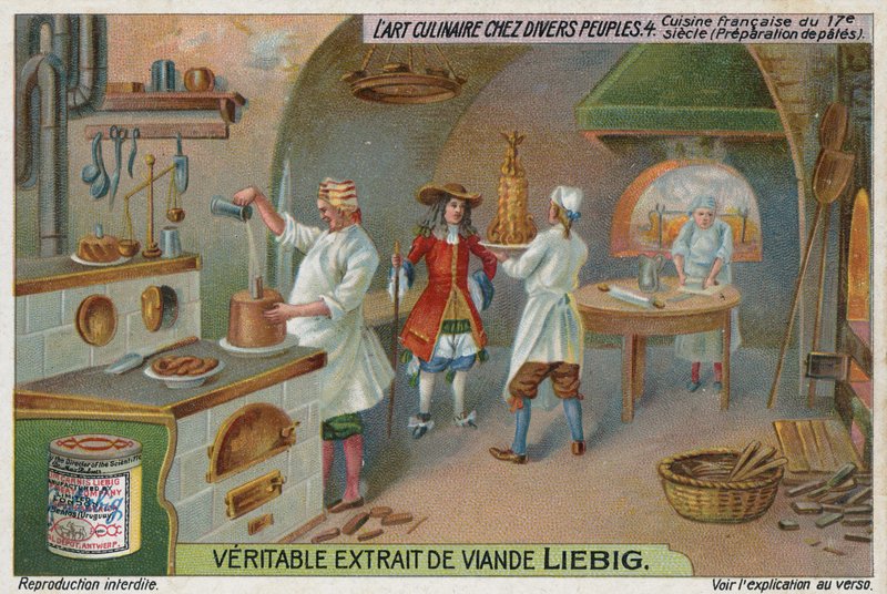 Preparazione di pâté in una cucina francese, XVII secolo da European School