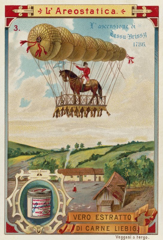 Volo in mongolfiera a cavallo di Pierre Testu-Brissy, 1786 da European School