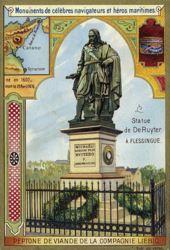 Statua di Michiel de Ruyter, ammiraglio olandese, Flushing, Paesi Bassi da European School