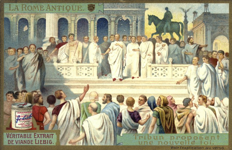 Tribuno che propone una nuova legge, Antica Roma da European School