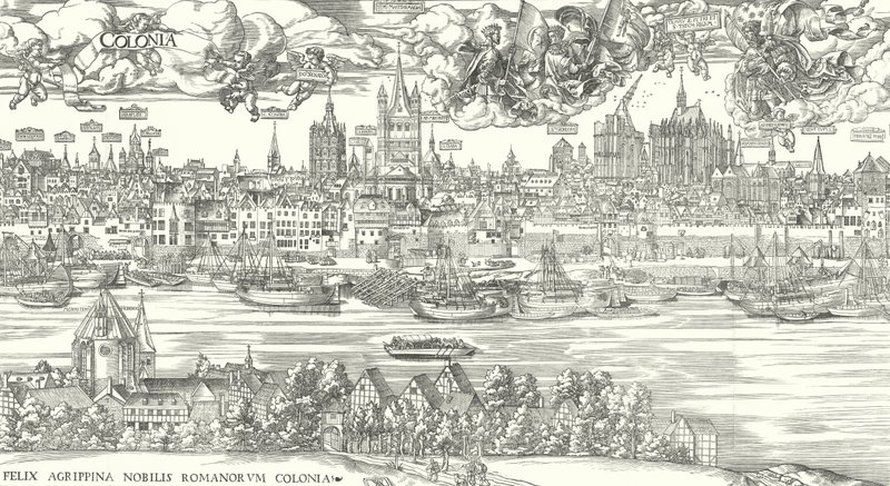 Vista della vita sul fiume Reno a Colonia, 1531 da European School