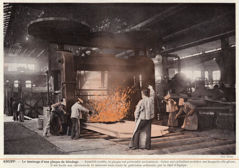 Krupp, la laminazione di una piastra di blindatura da European Photographer