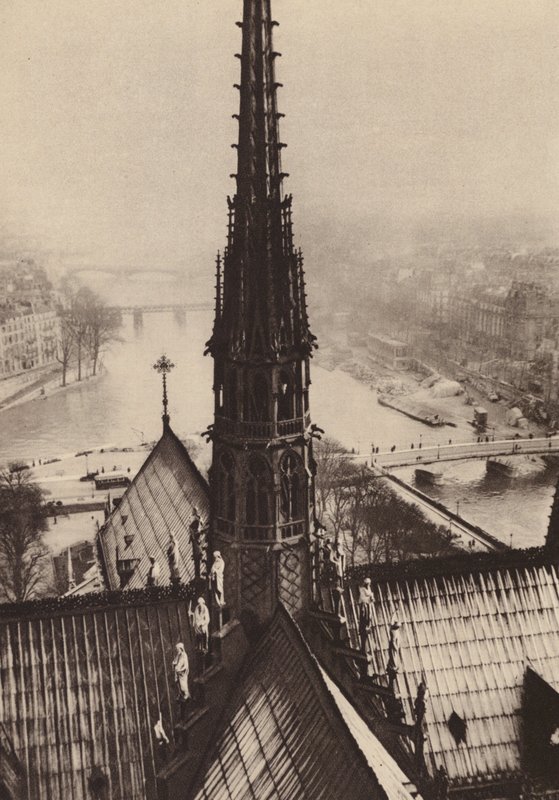 Parigi: La fleche de Notre-Dame vue des tours; La guglia di Notre-Dame vista dalle torri (foto b/n) da European Photographer