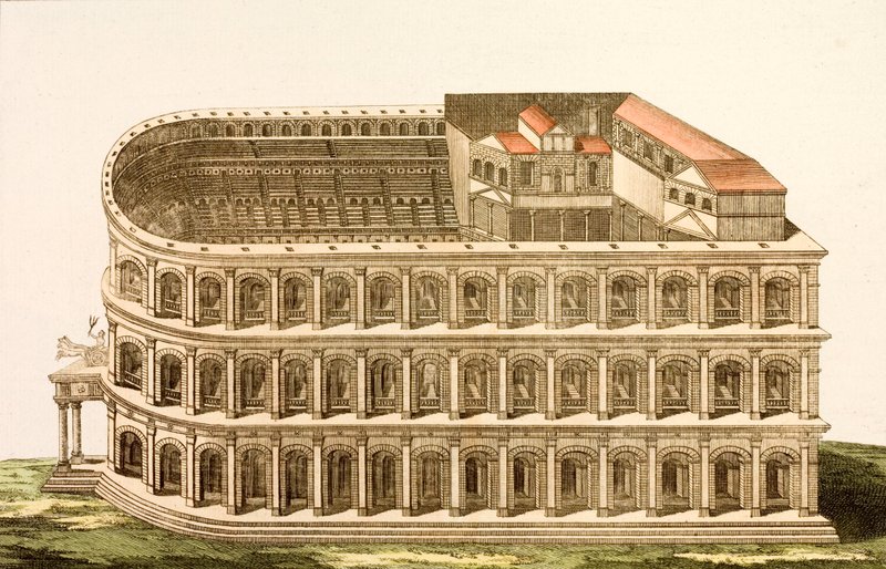 Antico Teatro Romano di Marcello, costruito alla fine del I secolo a.C. da European School