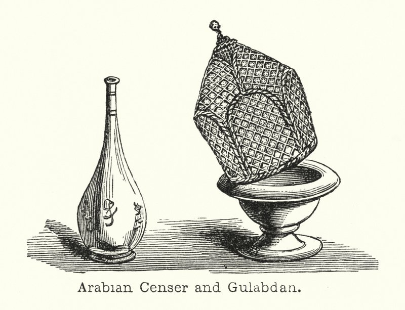 Censore arabo e Gulabdan (incisione) da European School
