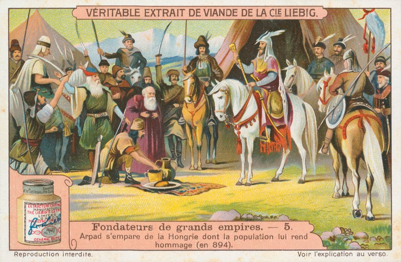 Arpad, carta Liebig, inizio XX secolo (cromo) da European School
