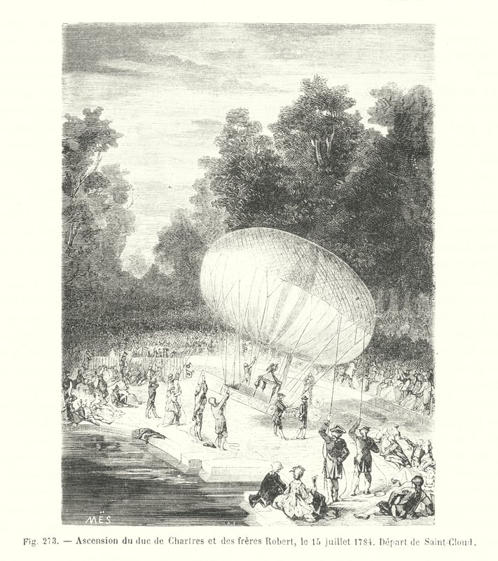 Ascensione del duca di Chartres e dei fratelli Robert, il 15 luglio 1784, Partenza da Saint-Cloud da European School