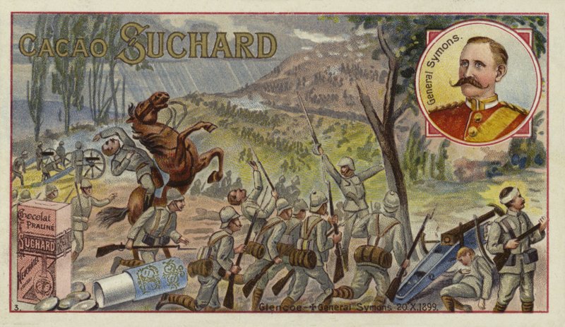 Generale britannico Sir William Penn Symons ferito mortalmente alla Battaglia di Glencoe, Guerra Boera, 20 ottobre 1899 da European School