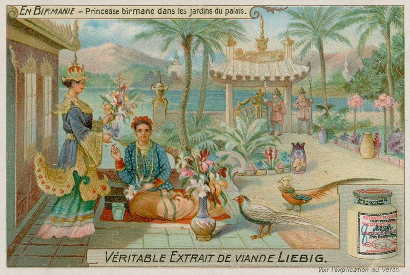 Principessa birmana nei giardini di un palazzo da European School