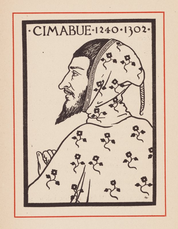 Cimabue, artista medievale italiano (litografia) da European School