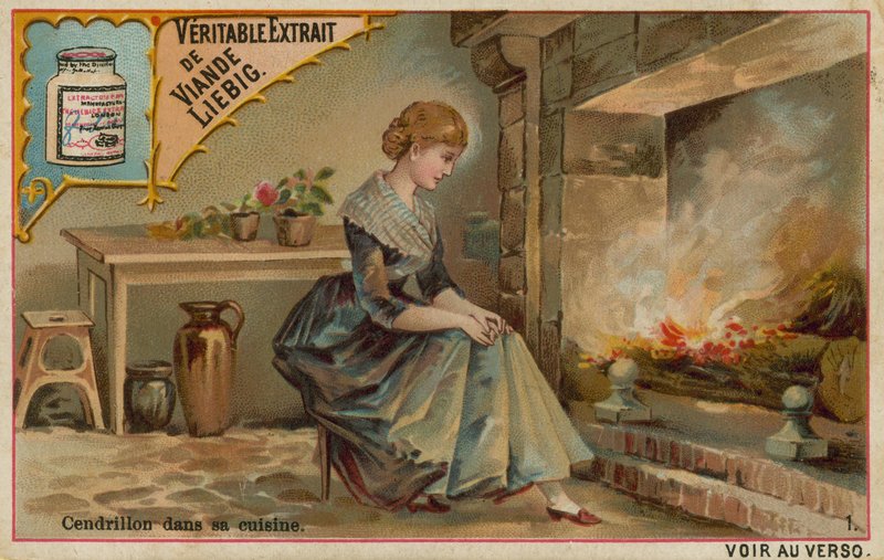 Cenerentola accanto al fuoco della cucina da European School