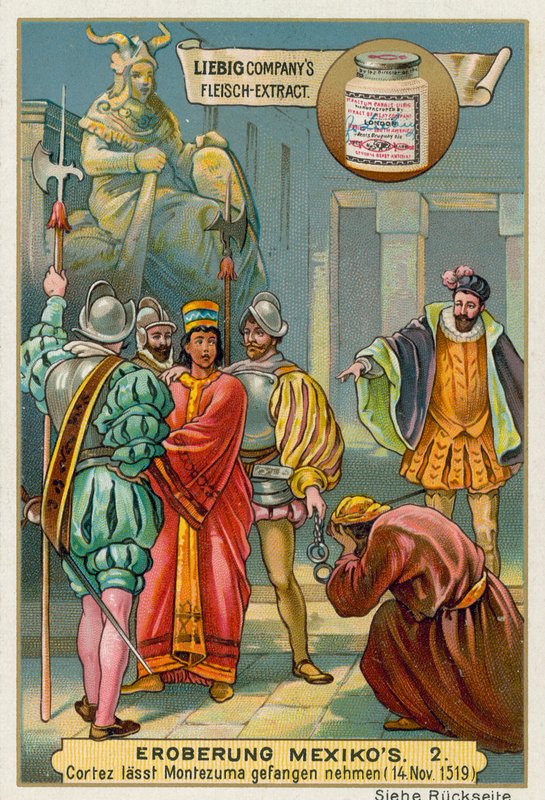 Conquista del Messico: Le Cortes arrestano il re Montezuma II da European School