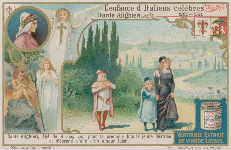 Dante Alighieri vede Beatrice per la prima volta all