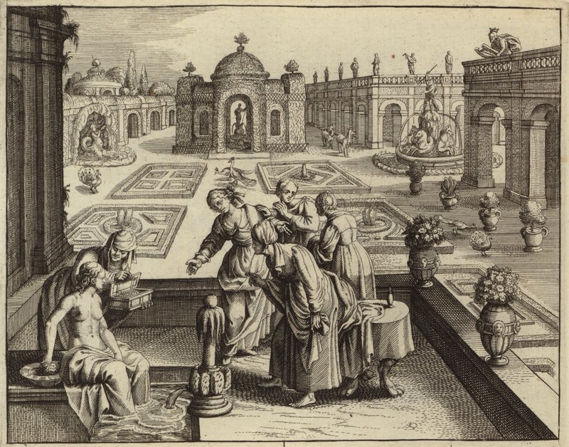 Davide osserva Betsabea mentre fa il bagno da European School