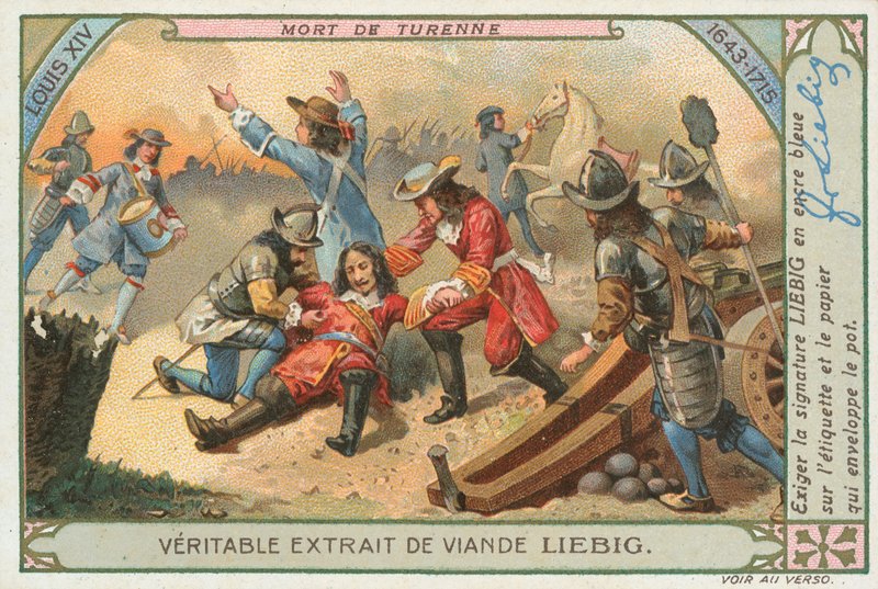 Morte di Turenne, carta Liebig, inizio XX secolo (cromo) da European School