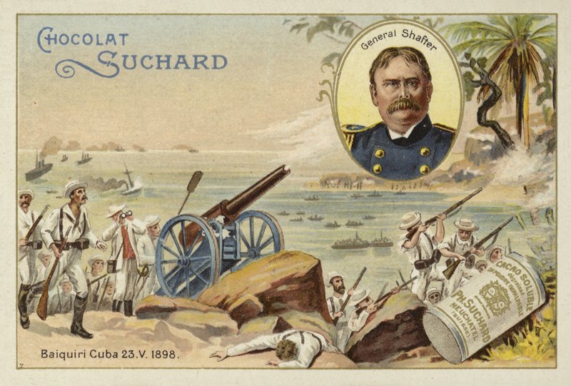 Generale William Shafter e truppe americane sbarcano a Daiquiri, Cuba, Guerra ispano-americana, 23 maggio 1898 da European School