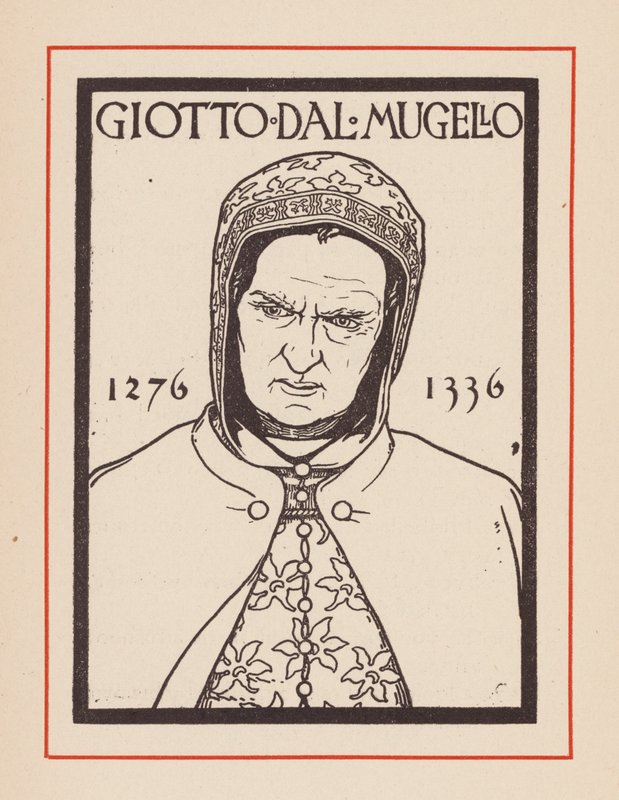Giotto, artista medievale italiano (litografia) da European School