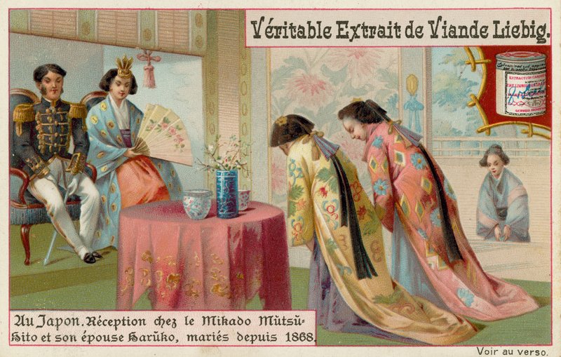 Donne giapponesi ricevute dal Mikado e sua moglie da European School