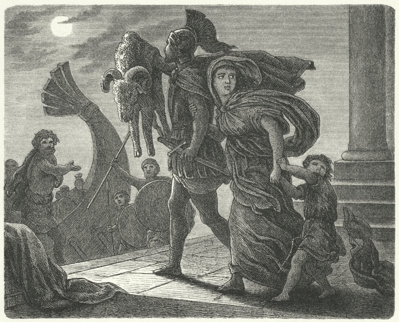 Giasone che fugge dalla Colchide con Medea e il Vello d
