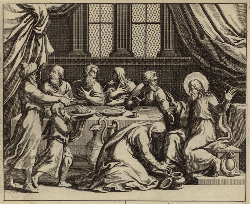 Gesù Cristo unto da una donna peccatrice a casa di Simone il Fariseo da European School