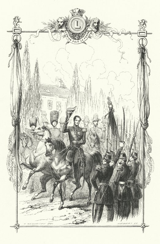 Re Leopoldo I, il Duca di Brabante e il Conte delle Fiandre che rivedono una parata militare, Belgio da European School