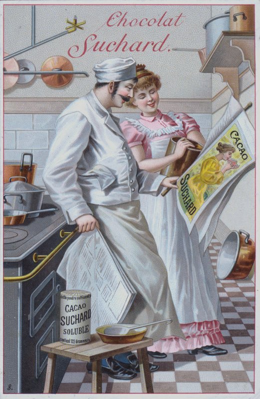 Scena di cucina, pubblicità per il cacao Suchard da European School