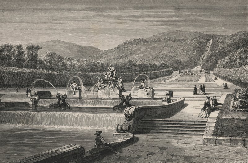 Il laghetto e la cascata, a Caserta da European School