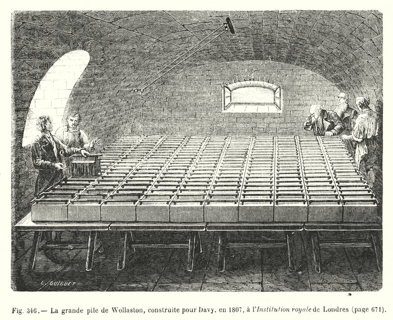 La grande pila di Wollaston, costruita per Davy, nel 1807, all
