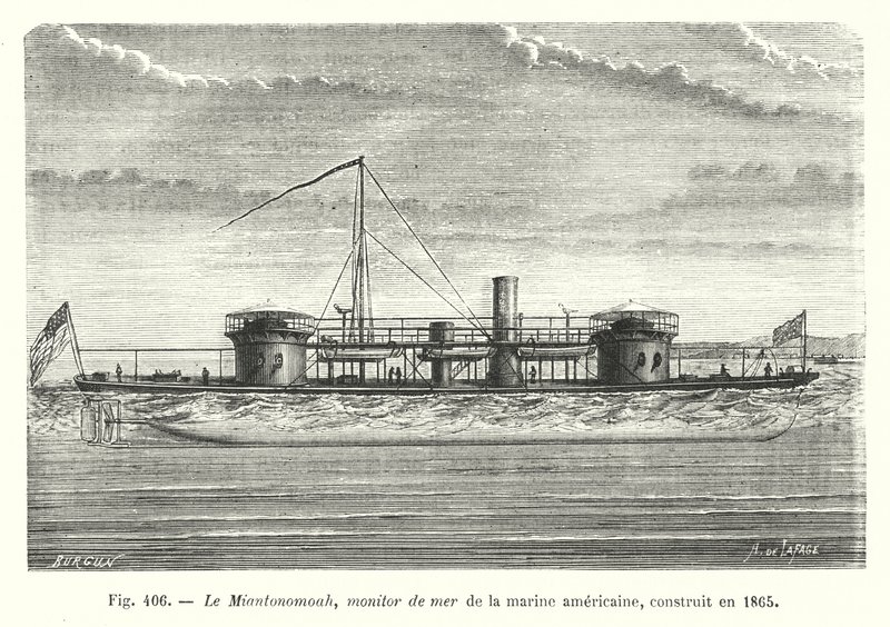 Il Miantonomoah, monitor di mare della marina americana, costruito nel 1865 da European School
