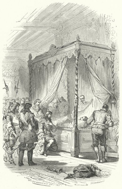 Luigi XIV di Francia rende omaggio al corpo di Jean V d