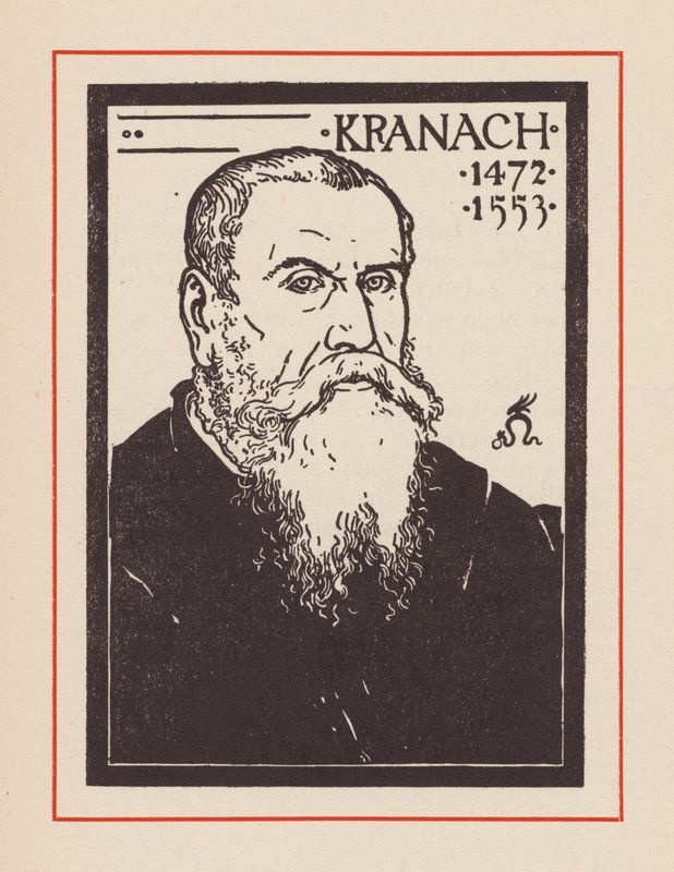 Lucas Cranach il Vecchio, artista tedesco del Rinascimento (litografia) da European School
