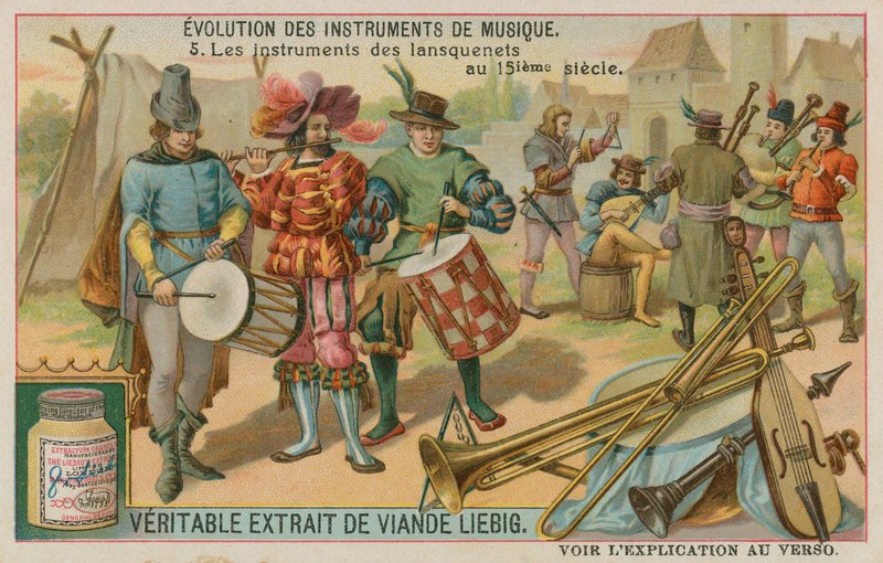 Strumenti dei soldati mercenari del XV secolo da European School