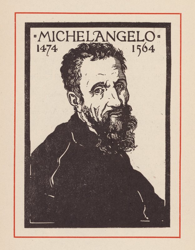 Michelangelo, artista e architetto italiano del Rinascimento (litografia) da European School