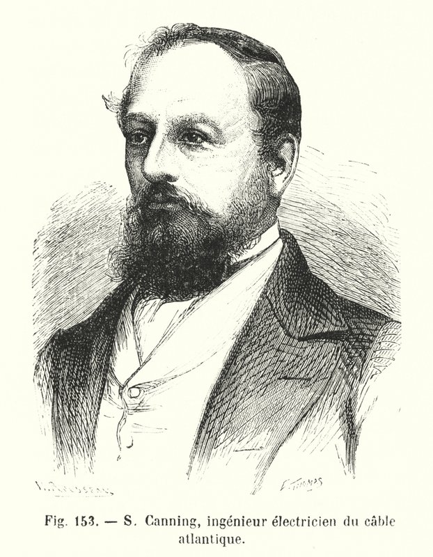 S Canning, ingenieur electricien du cable atlantique (incisione) da European School