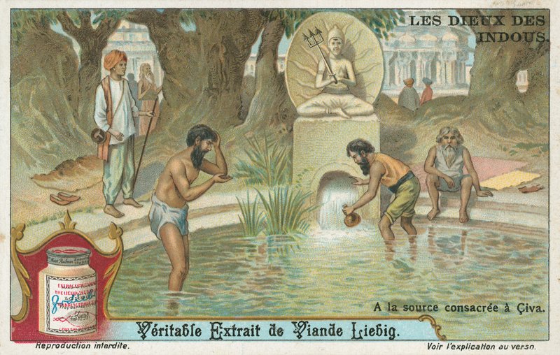 Shiva, dio indiano, carta Liebig, inizio XX secolo (cromo) da European School