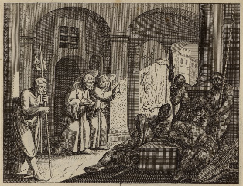 San Pietro liberato dalla prigione da un angelo da European School