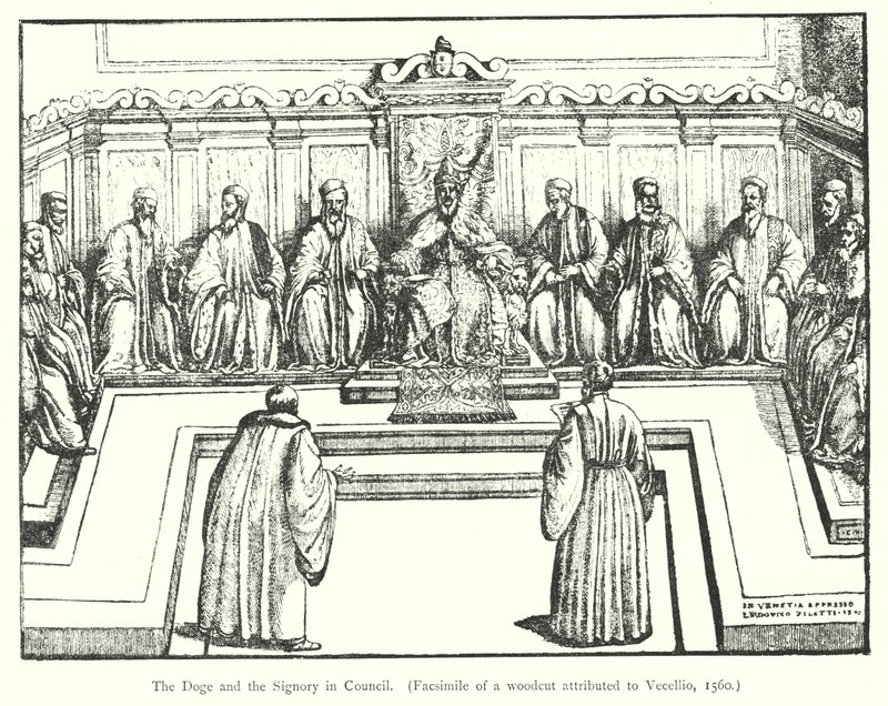 Il Doge e il Consiglio della Signoria (incisione) da European School