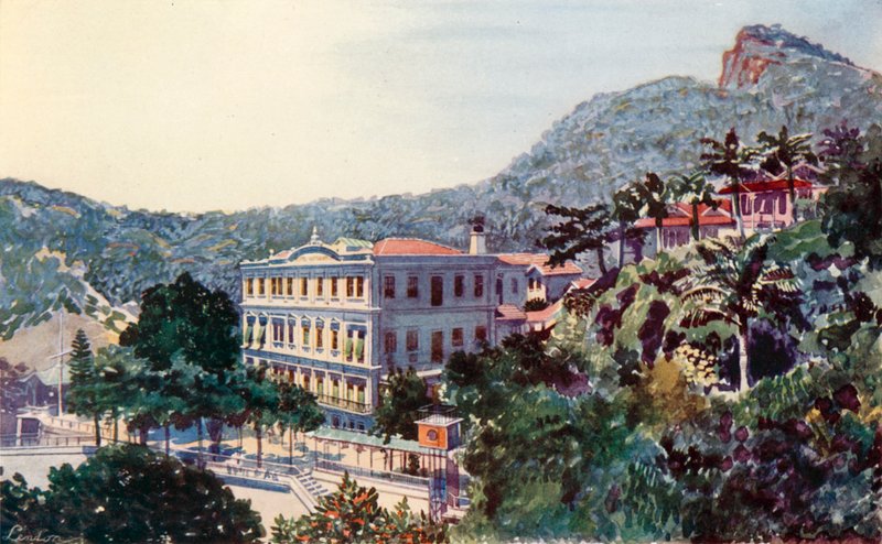 Hotel Internazionale, Santa Thereza, Rio de Janeiro (litografia a colori) da European School
